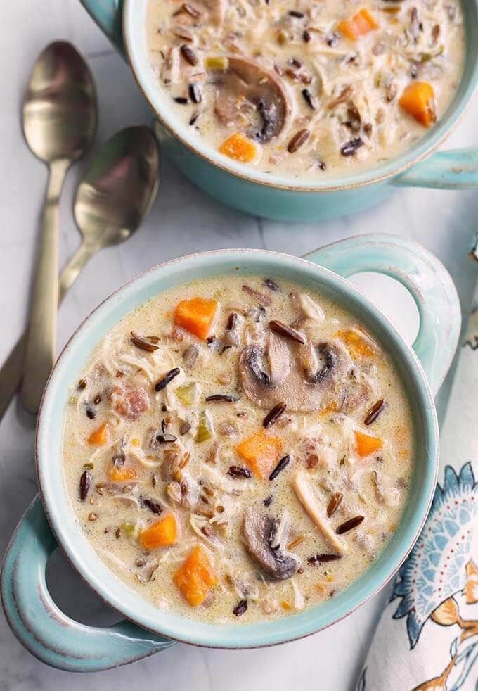 Wild Rice Soup with Chicken in the Pressure Cooker