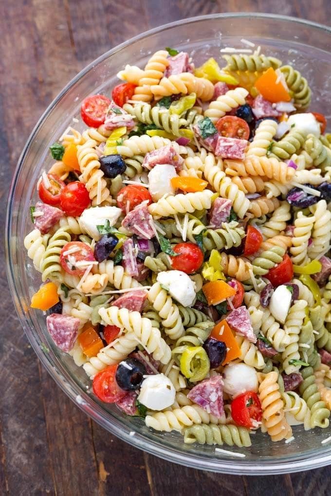 Italian Pasta Salad with Parmesan Cheese