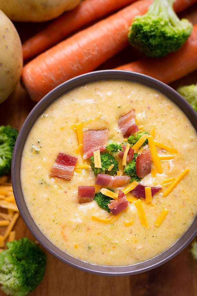Loaded Broccoli Cheese & Potato Soup with Bacon