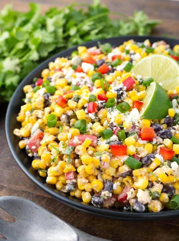 Mexican Street Corn Salad with Cotija Feta Cheese