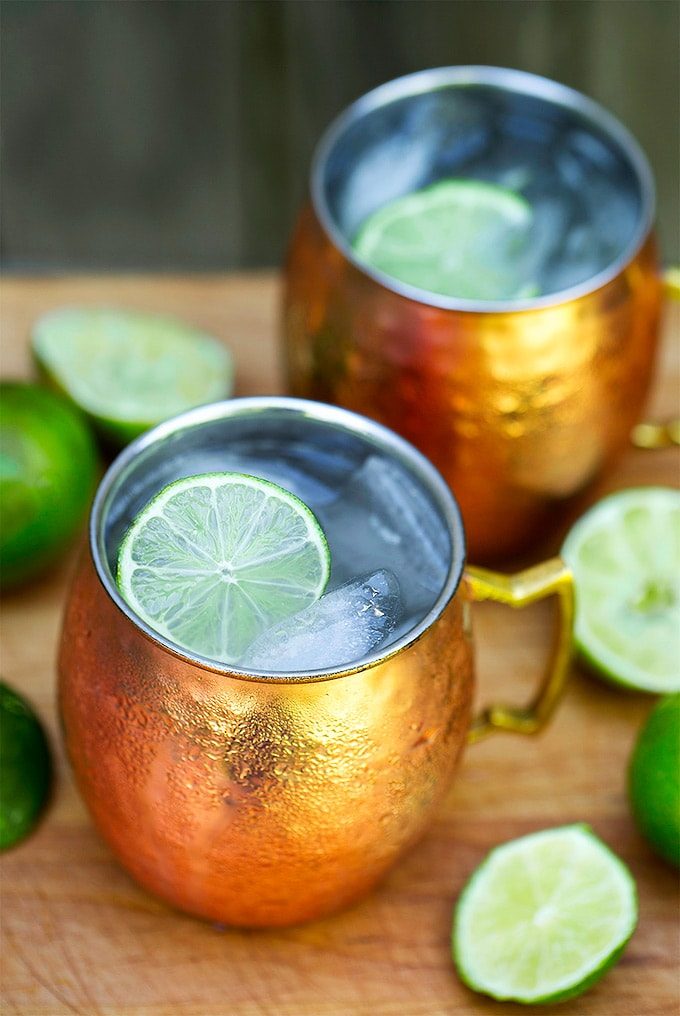 Moscow Mule Cocktail with Lime Juice Squeezed