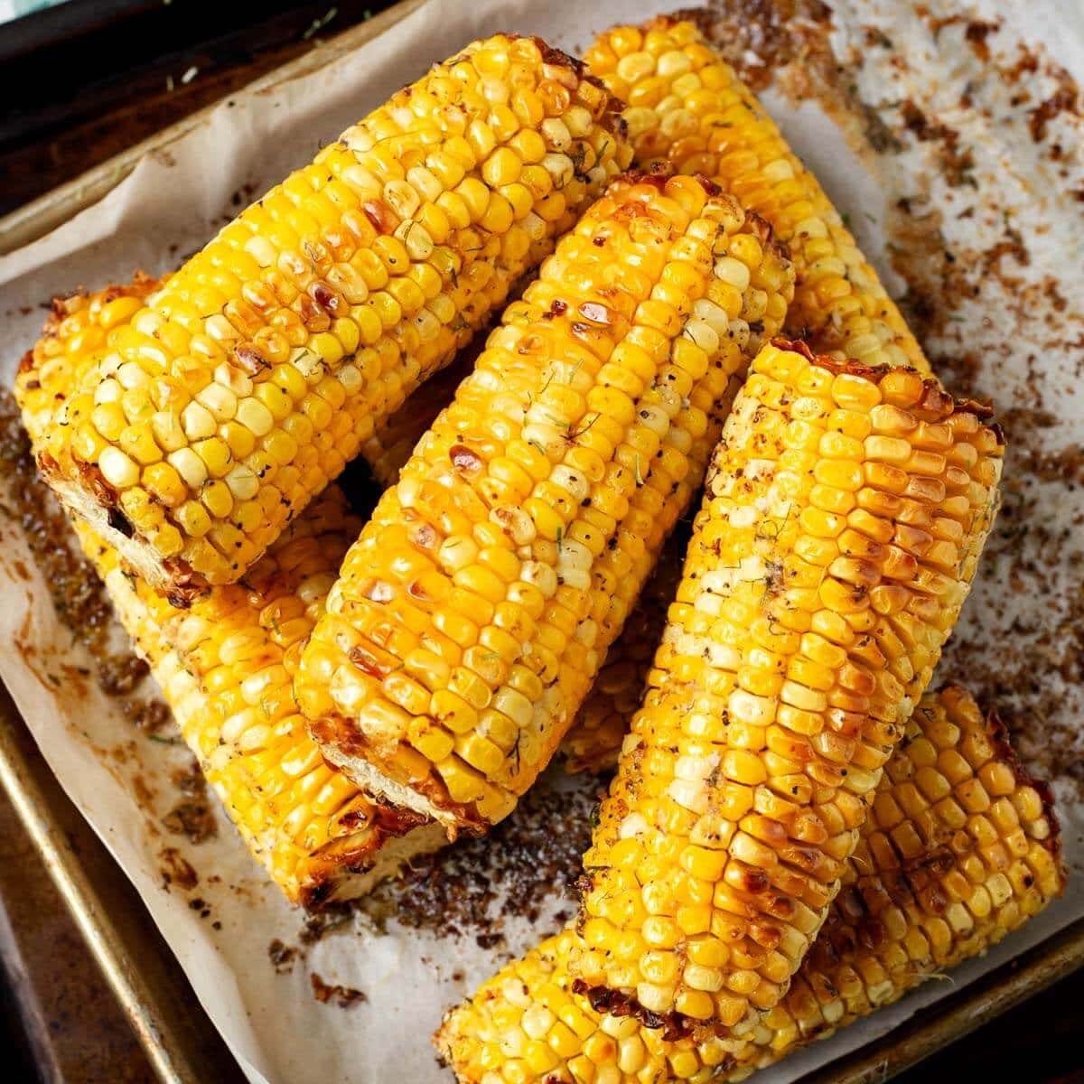 Oven Roasted Corn on the Cob with Lemon Orange Zest