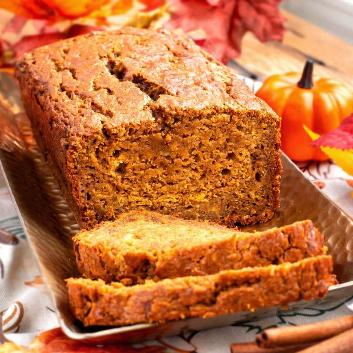 Pumpkin Banana Bread with Pecans Walnuts