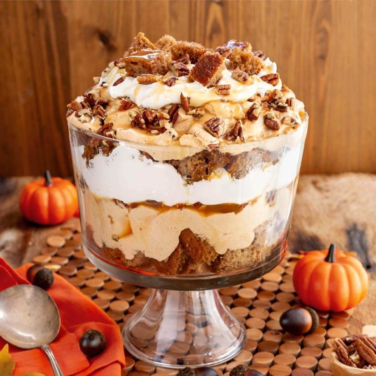 Pumpkin Trifle - a Beautiful Make-Ahead Fall Dessert with Gingersnap Cookies