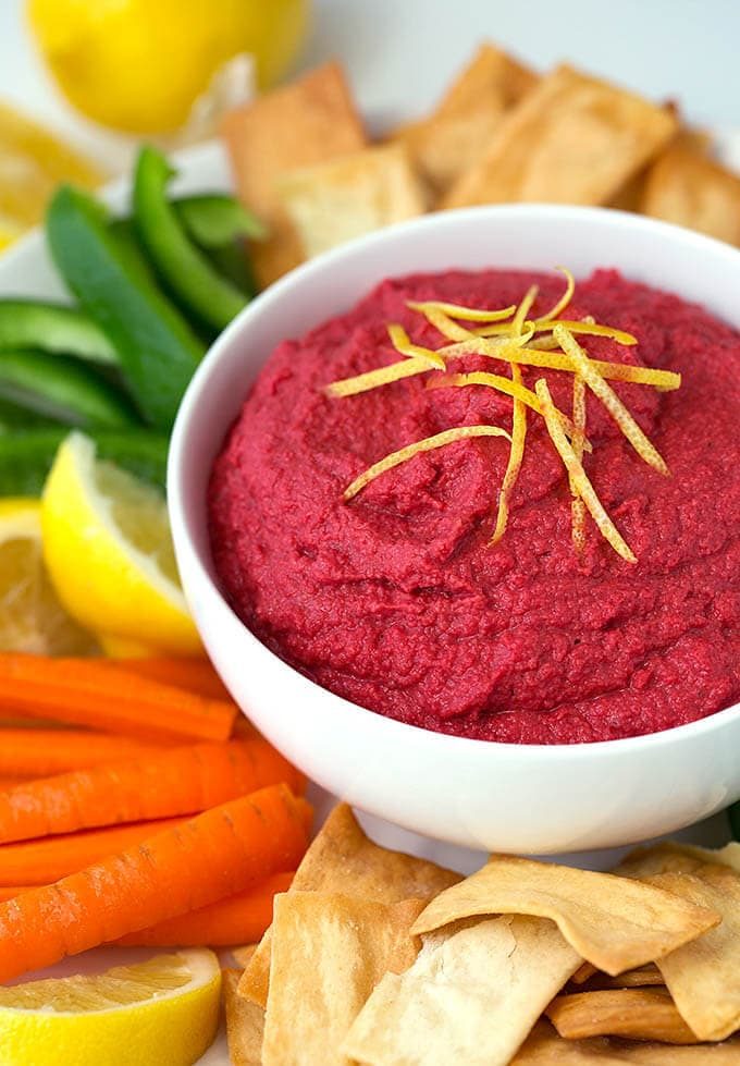Red Beet Hummus with Tsp Cumin