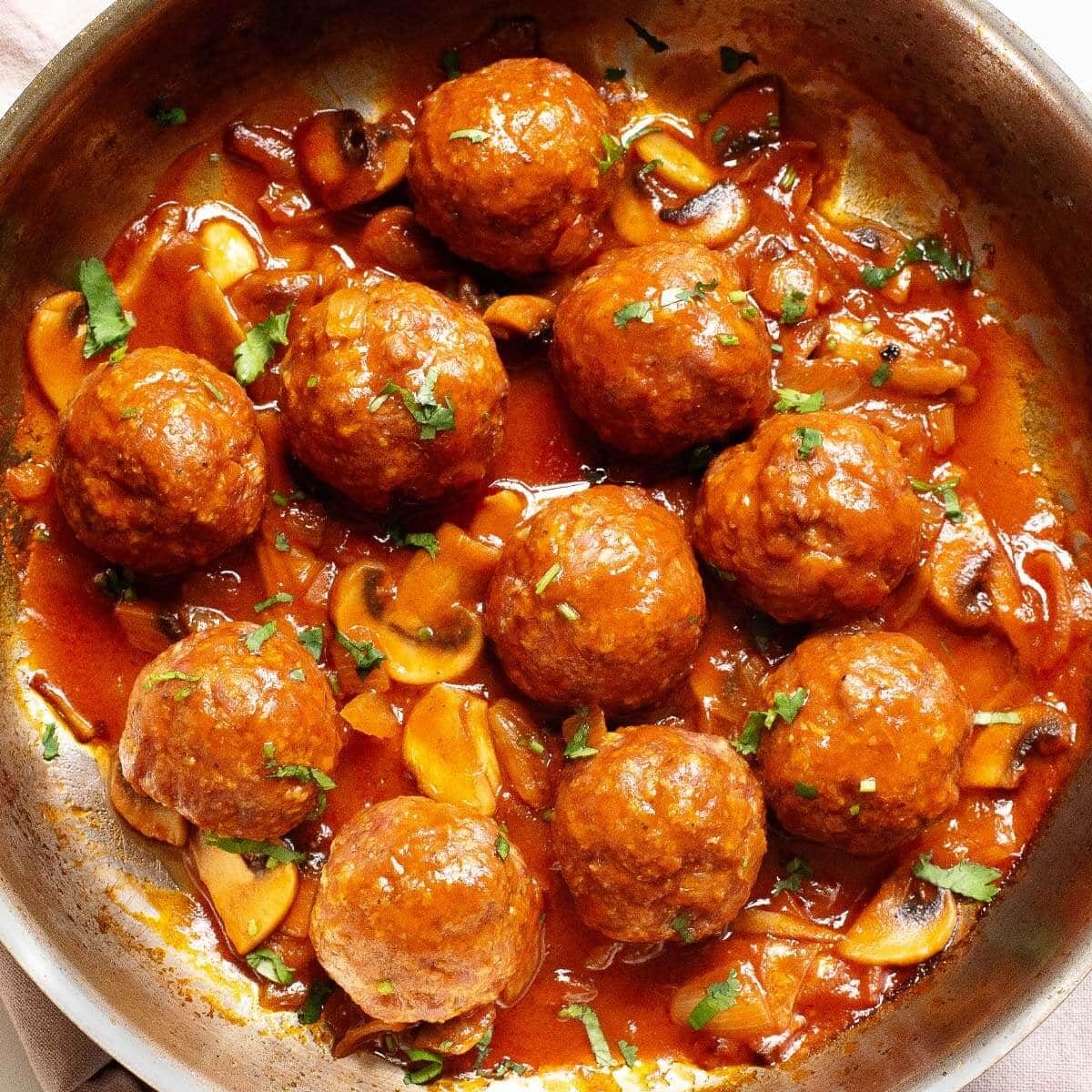 Salisbury Steak Meatballs with Beef Stock
