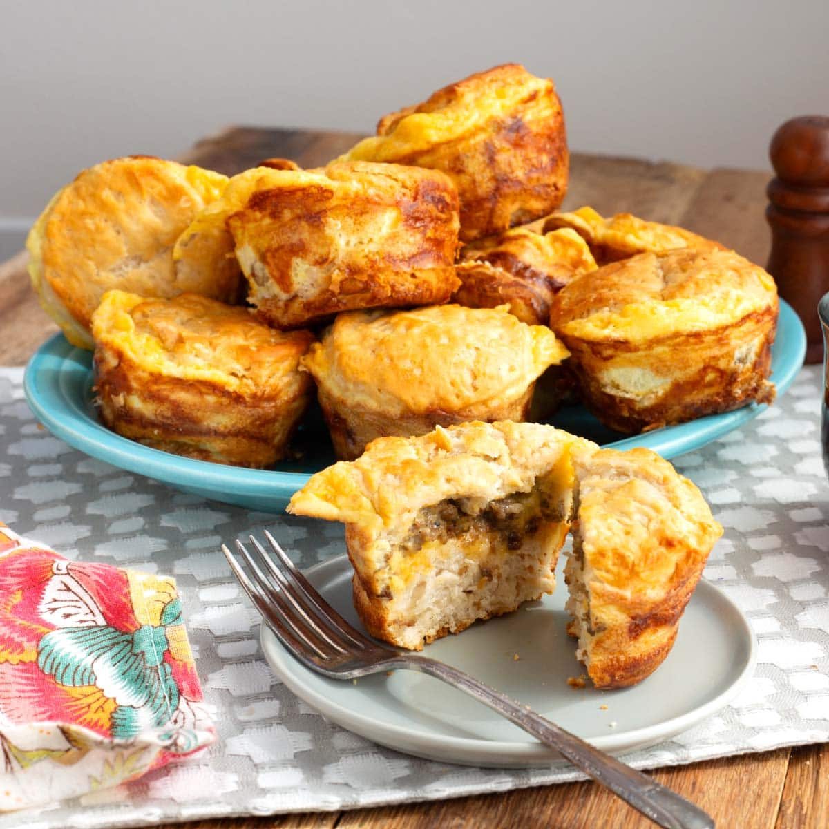 Sausage Egg and Cheese Biscuit Muffins