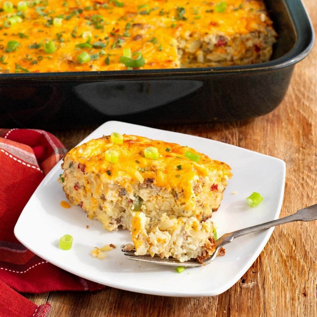 Sausage Hashbrown Breakfast Casserole with Smoked Paprika
