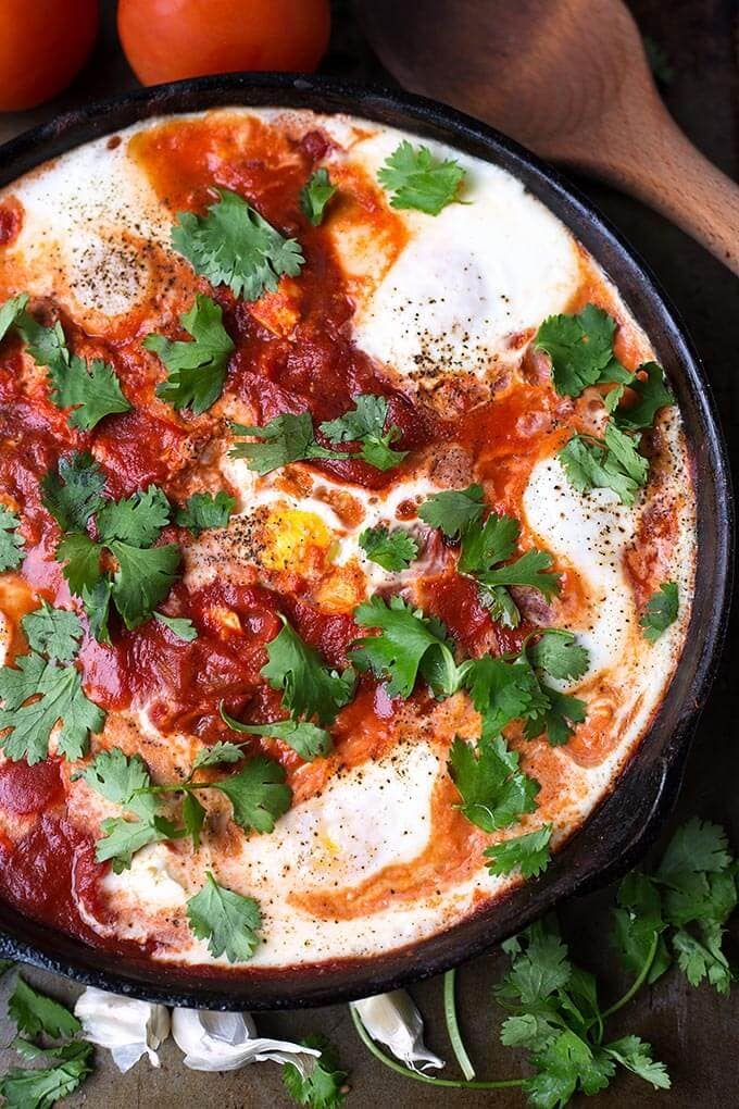 Shakshuka - Eggs in Purgatory with Feta Cheese* Cut