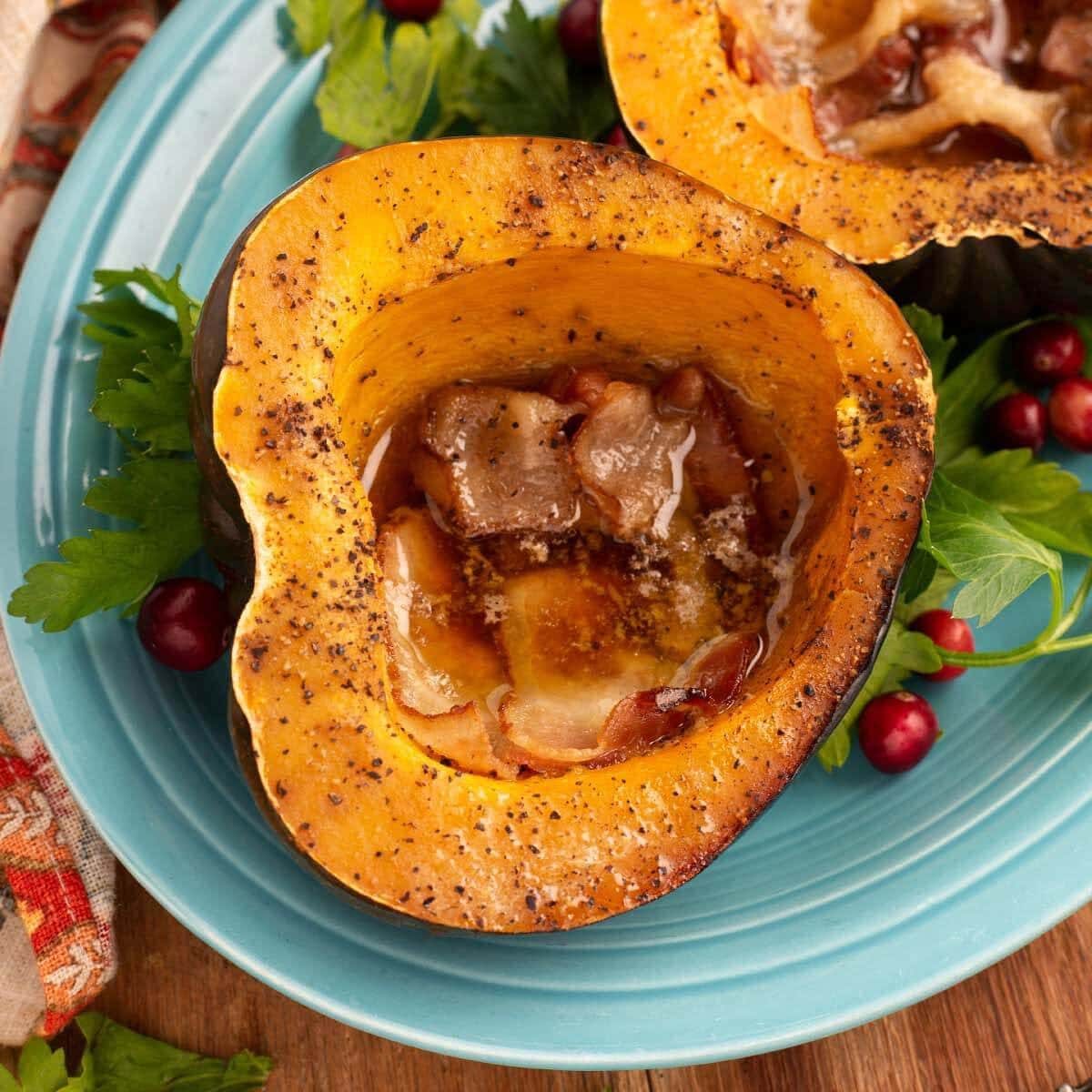 Acorn Squash with Sprig Rosemary