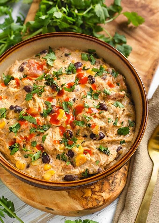Creamy Chicken Chili with Block Cream Cheese
