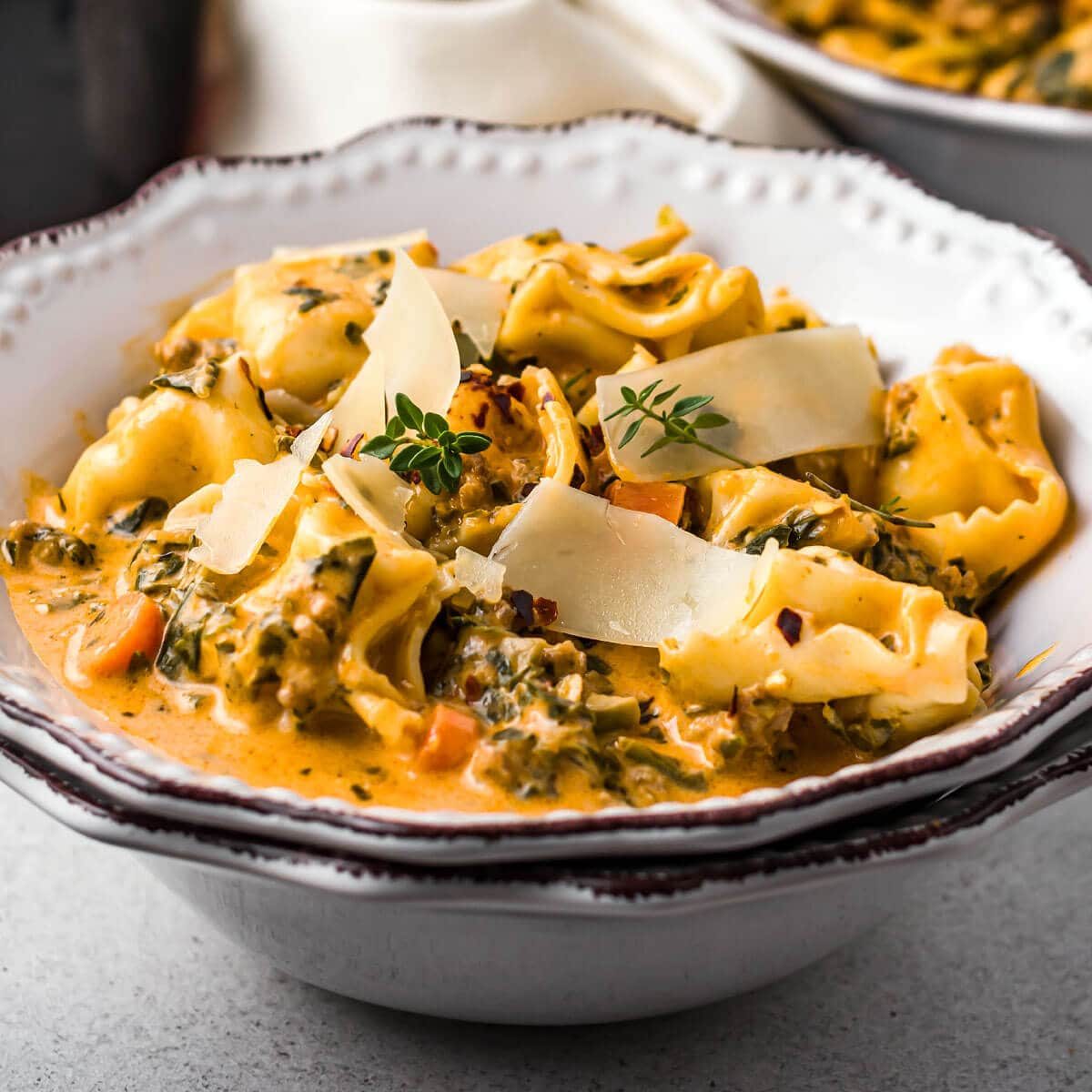 Creamy Tortellini Soup in the Slow Cooker