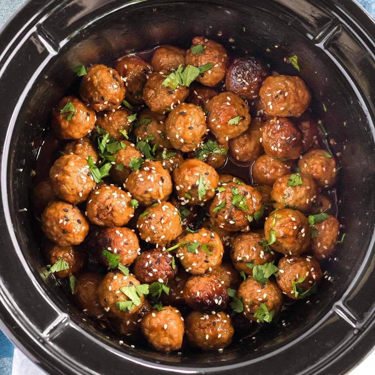 Honey Garlic Meatballs with Sesame Seeds