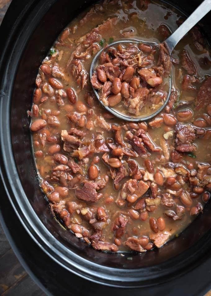 Pinto Beans and Ham with Sprigs Rosemary