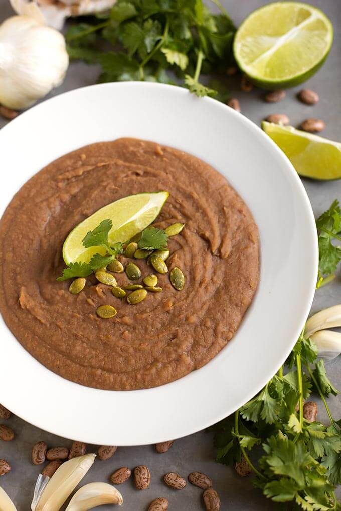 Refried Beans with Garlic Cloves