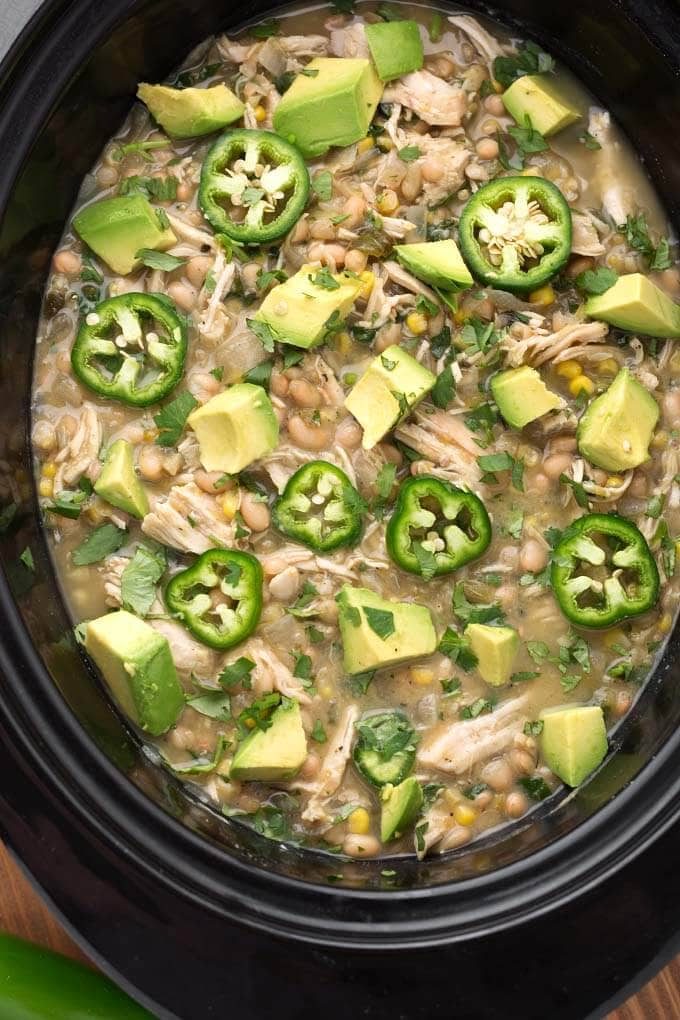 White Chicken Chili with Jalapeño Slices