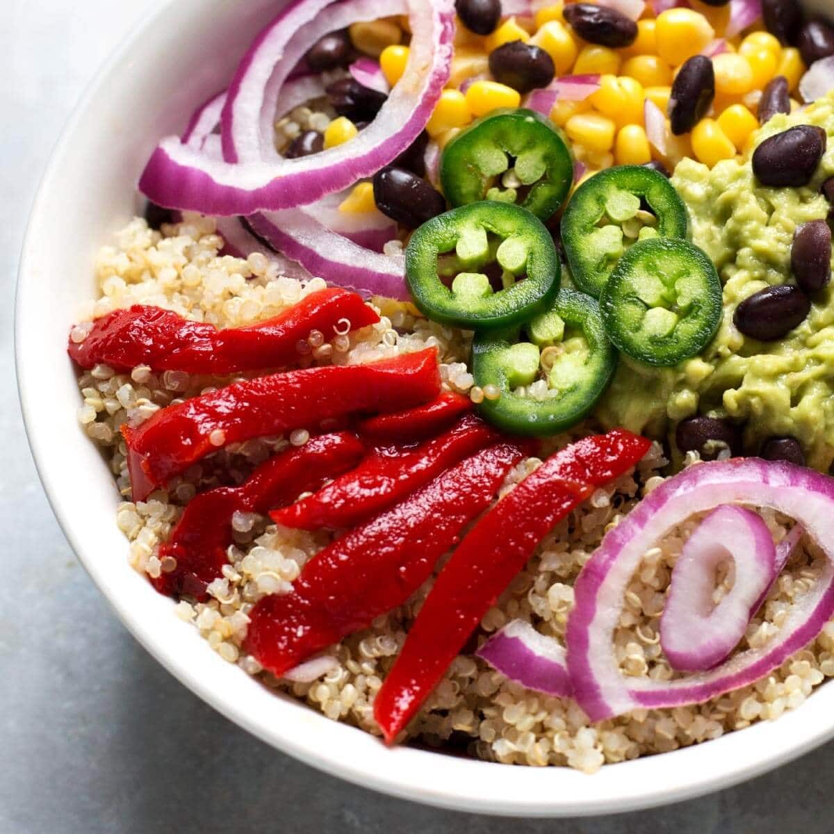 Southwest Quinoa Bowl with Cilantro Dressing with Cotija Cheese