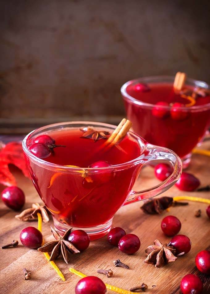 Spiced Cranberry Hot Toddy with Bourbon
