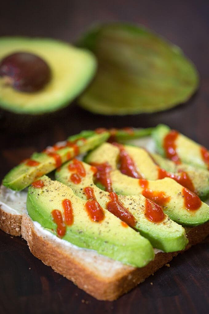 Spicy Avocado Sandwich with Tsp Sriracha Hot