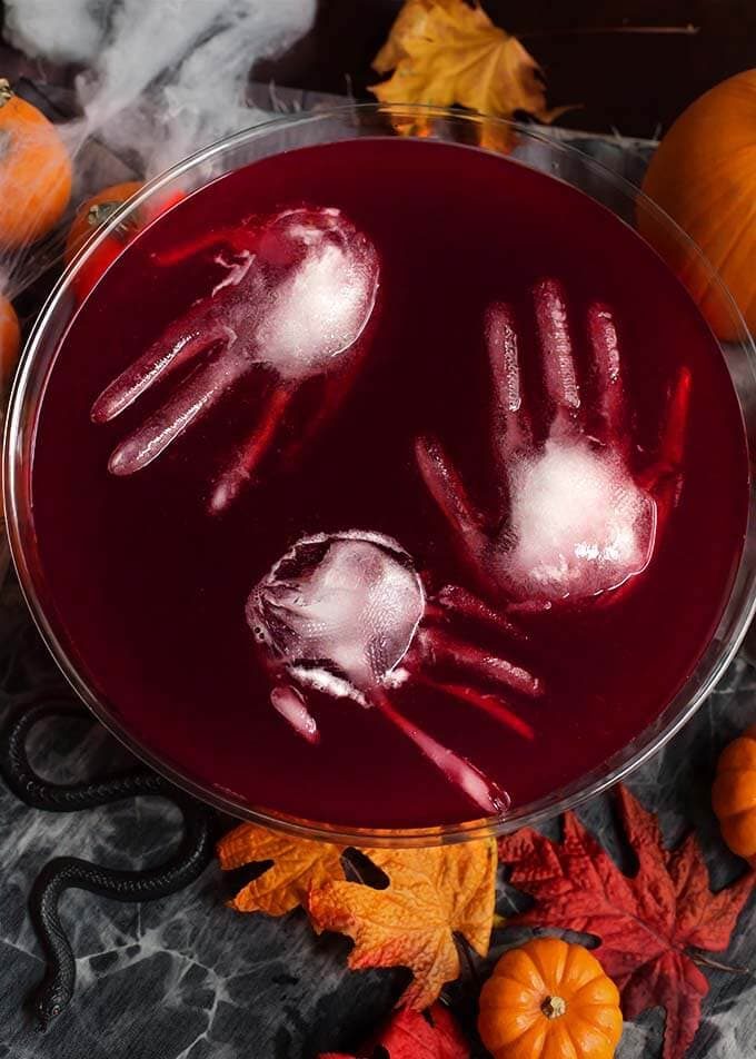 Spooky Halloween Party Punch with Cranberries