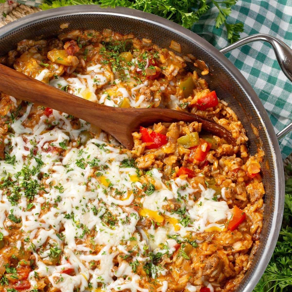 Unstuffed Pepper with Mozzarella Cheese