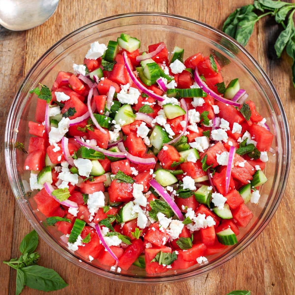 Watermelon Feta Salad with Avocado