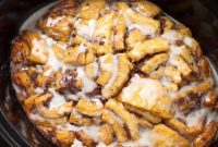Dreamy Slow Cooker Cinnamon Roll Bake