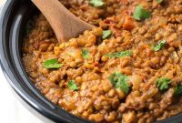 Hearty Slow Cooker Curried Lentils