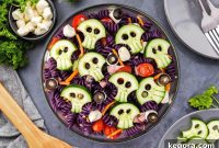 Spine-Chilling Pasta Salad with Cucumber Skulls