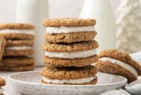 Festive Gluten-Free Eggnog Oatmeal Cream Pies