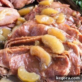 Sliced Apple Pie Ham on a baking sheet