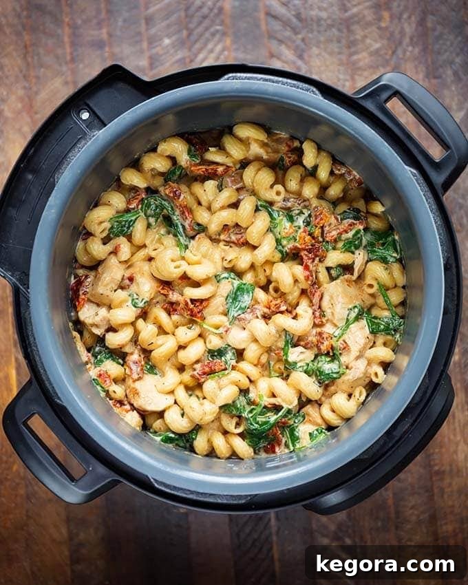 Tuscan Chicken Pasta in a pressure cooker