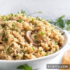 French Onion Rice in a white bowl