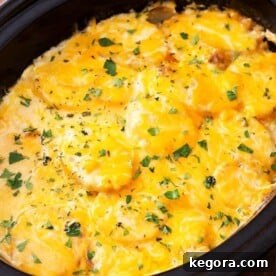 Slow Cooker Cheesy Scalloped Potatoes