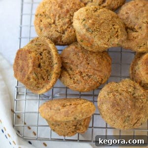 Tiny Taster Carrot Zucchini Muffins 3 Muffins on a cooling rack