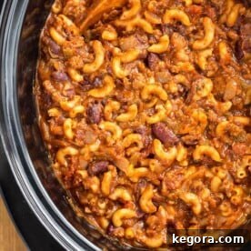 Chili Mac in a slow cooker