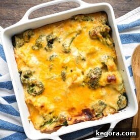 Quick & Easy Instant Pot Broccoli Cauliflower Cheese Bake 10 Broccoli Cauliflower Cheese Bake in white square baking dish