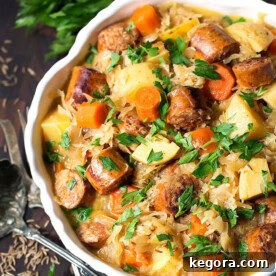 Quick Instant Pot Kielbasa and Sauerkraut 5 Instant Pot Kielbasa and Sauerkraut is a one pot meal with amazing flavor. Easy to make! simplyhappyfoodie.com #instantpotrecipes #instantpotkielbasa #instantpotsauerkraut