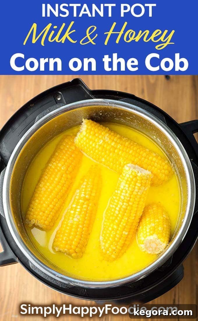 Instant Pot Milk and Honey Corn on the Cob, a delightful and easy-to-make Southern side dish, ready for any occasion.