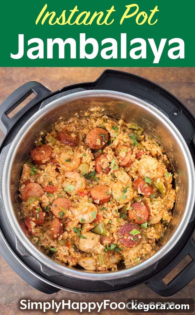 Instant Pot Jambalaya dish, rich with flavors and ingredients