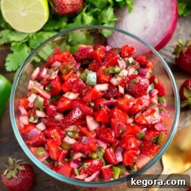Fresh Strawberry Salsa in a glass bowl