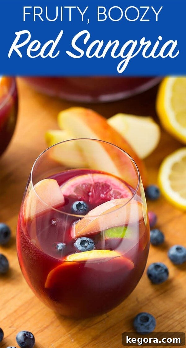 Vibrant Red Fruit Sangria 6 Fruity Red Sangria in a glass