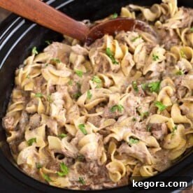 Creamy Slow Cooker Beef Stroganoff 6 Slow Cooker Beef Stroganoff