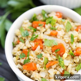 Roasted Cauliflower Rice with Carrots