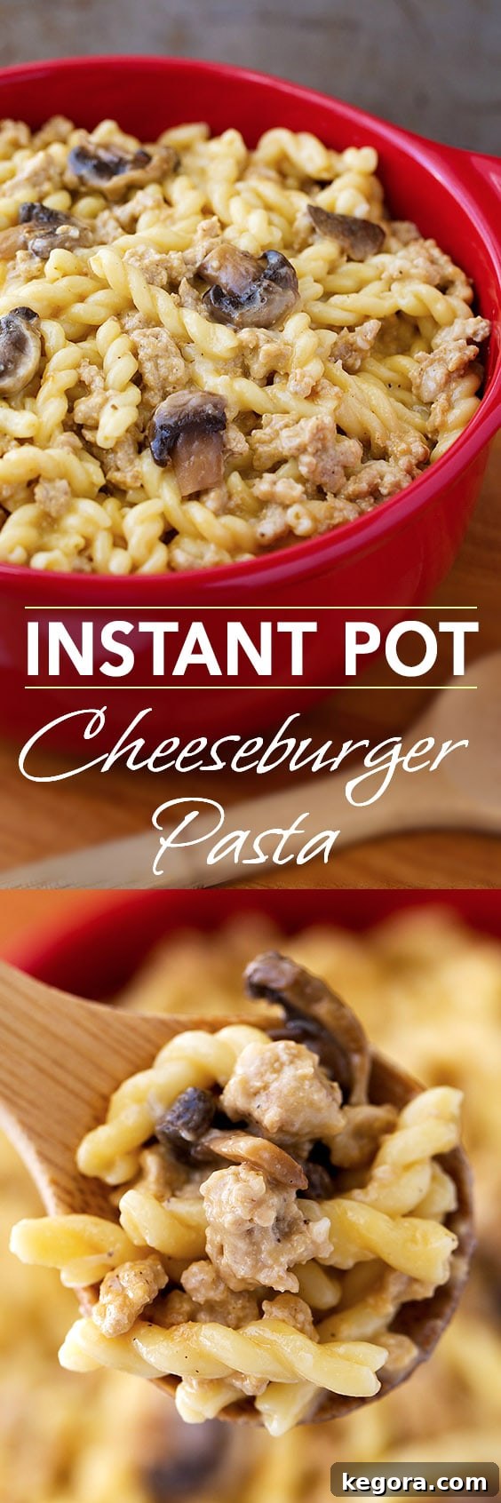 Instant Pot Cheeseburger Pasta is made with ground turkey or ground beef, and is ready in under an hour! Yummy! simplyhappyfoodie.com