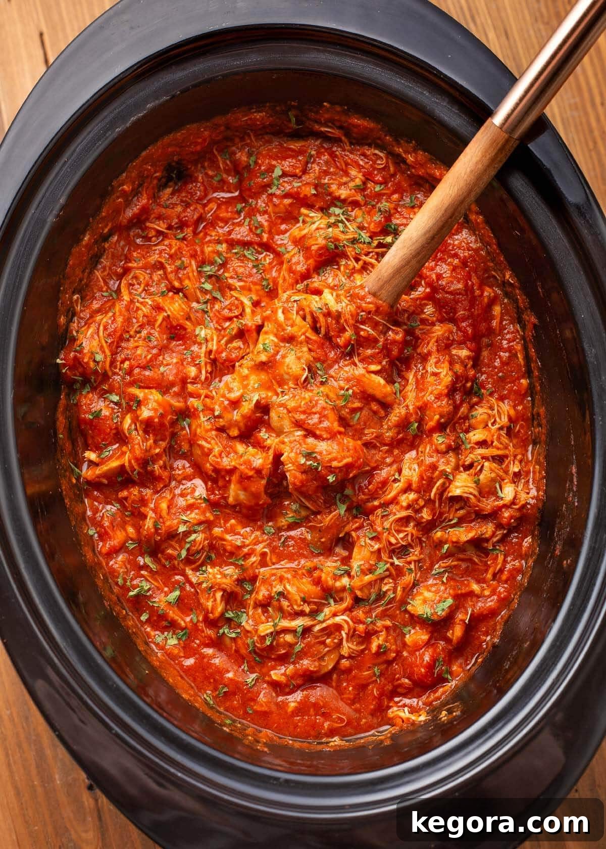 Rustic Slow Cooker Chicken Cacciatore 3 Slow Cooker Chicken Cacciatore in a black crock