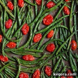 Roasted Spicy Green Beans with Tomatoes