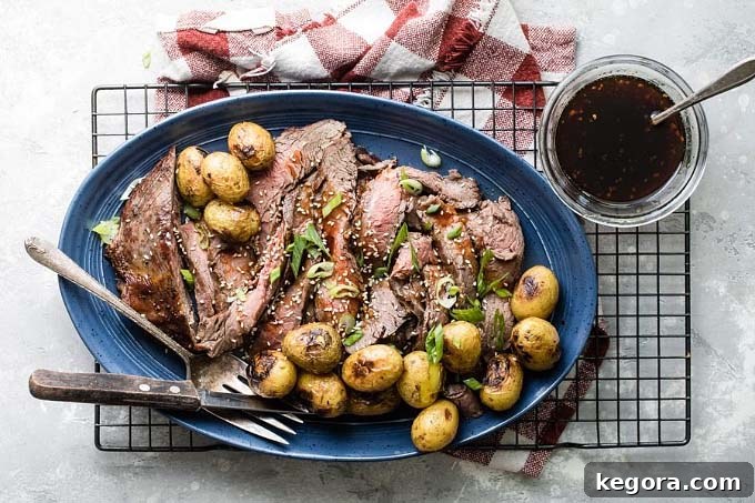 8 Go-To Resources for Surviving the Unpredictable 8 blue plate with sliced beef and small potatoes on a cooling rack