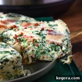 Instant Pot Spinach Bacon Crustless Quiche