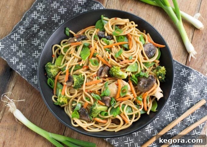Restaurant Quality Instant Pot Lo Mein 4 Instant Pot Lo Mein in a black bowl